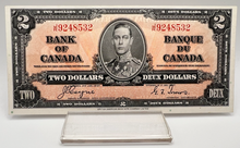 1937 Bank of Canada Two Dollars AU-50 Serial-JR 9248532