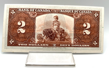 1937 Bank of Canada Two Dollars AU-50 Serial-JR 9248532