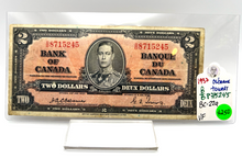 1937 Bank of Canada Two Dollars VF-20 Osborne Serial-BB 8715245