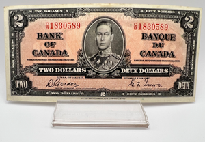 1937 Bank of Canada Two Dollars AU-50 Serial-OB 1830589