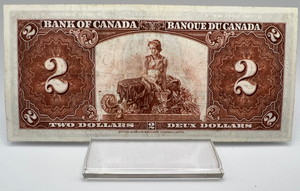 1937 Bank of Canada Two Dollars EF-40 Serial-YB 8883576