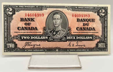 1937 Bank of Canada Two Dollars EF-40 Serial-DR 4604989