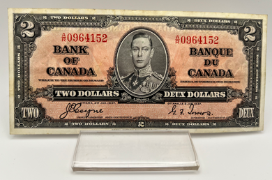 1937 Bank of Canada Two Dollars VF-30 Serial-AR 0964152