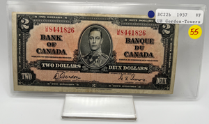 1937 Bank of Canada Two Dollars VF-20 Serial-UB 8441826