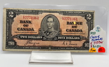 1937 Bank of Canada Two Dollars F-12 Serial-ER 7771361