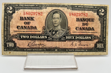 1937 Bank of Canada Two Dollars F-12 Serial-KB 8029782