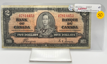 1937 Bank of Canada Two Dollars VF-20 Serial-AR 7814453