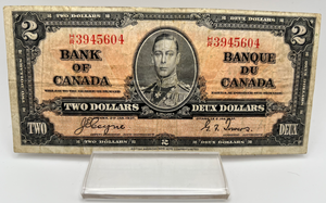 1937 Bank of Canada Two Dollars F-12 Serial-HR 3945604