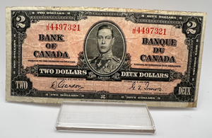 1937 Bank of Canada Two Dollars F-12 Serial-JB 4497321