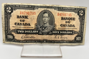 1937 Bank of Canada Two Dollars VG-8 Serial-WB 4791735