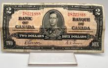 1937 Bank of Canada Two Dollars VG-8 Serial-RB 8221888