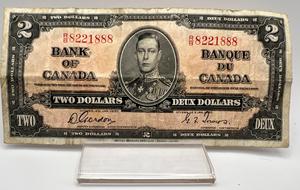 1937 Bank of Canada Two Dollars VG-8 Serial-RB 8221888