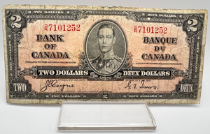 1937 Bank of Canada Two Dollars G-4 Serial-DR 7101252