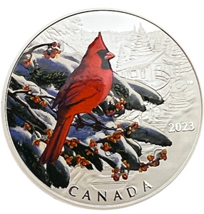 2023 Canada 20 Dollars Fine Silver Coin, Colourful Birds-Northern Cardinal