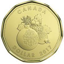2017 Canada Uncirculated Loonie Dollar from Peace and Joy Gift Set-Ornaments and Holly