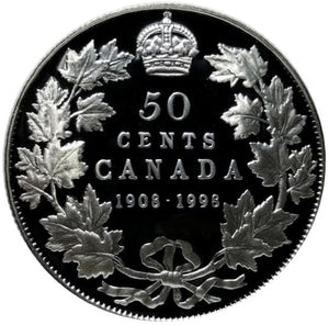 1998 1908 Canada Sterling Fifty Cents Mirror Proof- 50 Cents