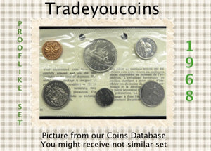 1968 Canada Nickel Prooflike Uncirculated Coin Set
