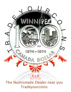 1974 Canada Silver Specimen Dollar-Winnipeg Centennial