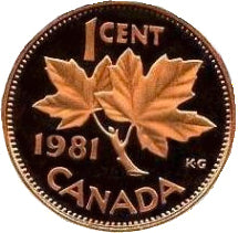1981 Canada 1 Cent Penny Proof Heavy Cameo