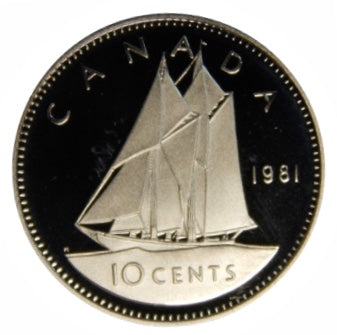1981 Canada Ten Cents Nickel proof Heavy cameo