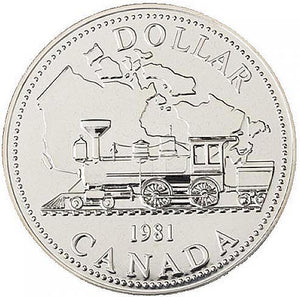 1981 Canada Silver Brillant Dollar-Railway Centennial
