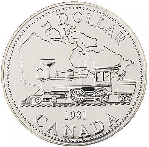 1981 Canada Silver Brillant Dollar-Railway Centennial