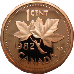 1982 Canada 1 Cent Penny Proof Heavy Cameo