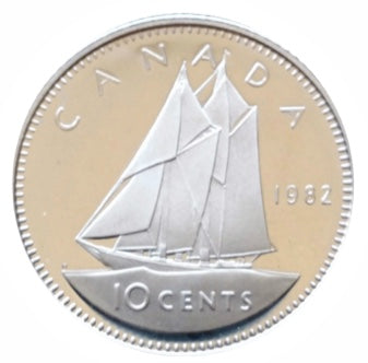 1982 Canada Ten Cents Nickel proof Heavy cameo