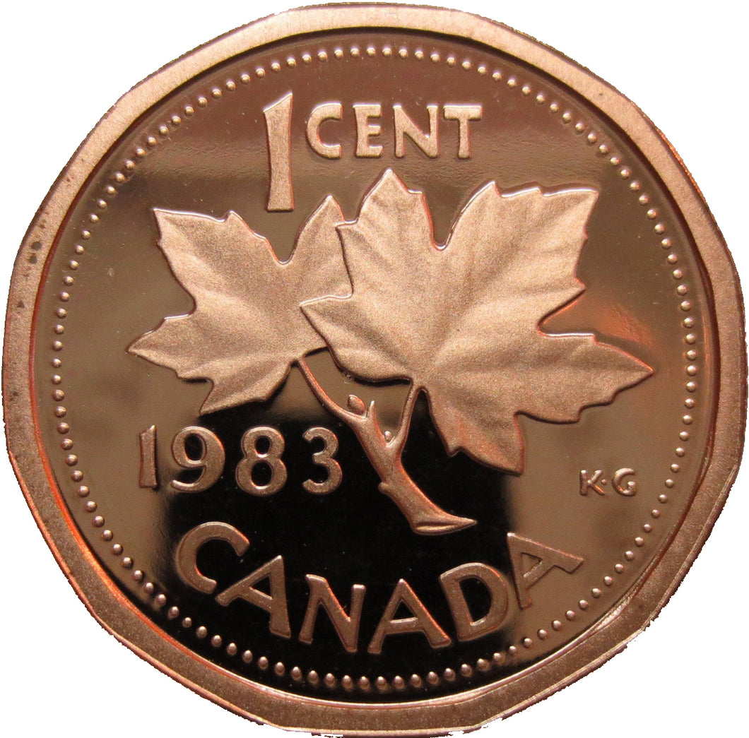 1983 Canada 1 Cent Penny Proof Heavy Cameo