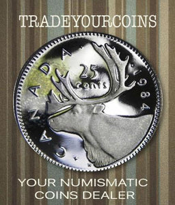 1984 Canada Nickel Quarter Proof Caribou - 25 Cents