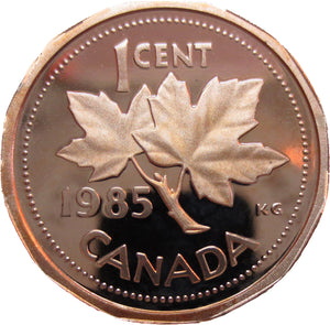 1985 Canada 1 Cent Penny Proof Heavy Cameo