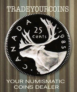 1985 Canada Nickel Quarter Proof Caribou - 25 Cents