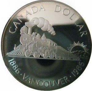1986 Canada Silver Proof Dollar-Vancouver Centennial