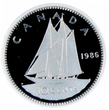 1986 Canada Ten Cents Nickel proof Heavy cameo