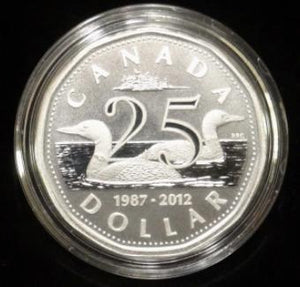 1987-2012 Canada $1 Loonie 25th Anniversary Proof Silver Coin