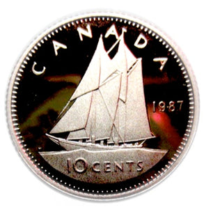 1987 Canada Ten Cents Nickel proof Heavy cameo