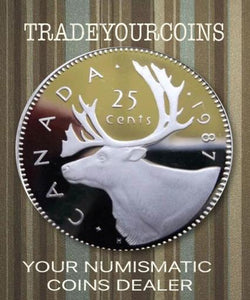 1987 Canada Nickel Quarter Proof Caribou - 25 Cents