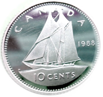 1988 Canada Ten Cents Nickel proof Heavy cameo