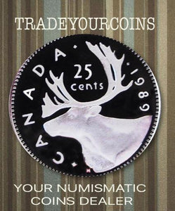 1989 Canada Nickel Quarter Proof Caribou - 25 Cents