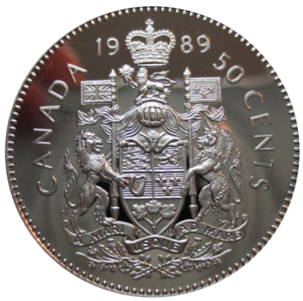 1989 Canada Fifty Cents Nickel proof Heavy cameo