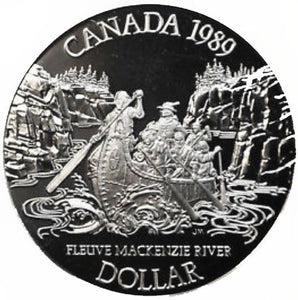 1989 Canada Silver Proof Dollar-Mackenzie