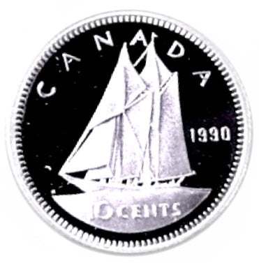 1990 Canada Ten Cents Nickel proof Heavy cameo