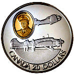 1990 Canada 20$ Avro Anson/N.A Harvard Aviation commemoratives Series one, Coin # 1
