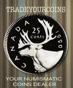 1990 Canada Nickel Quarter Proof Caribou - 25 Cents