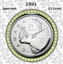 1991 Canada Nickel Quarter Specimen Caribou - 25 Cents