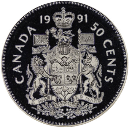 1991 Canada Fifty Cents Nickel proof Heavy cameo