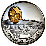 1991 Canada 20$ A.E.A Silver Dart-Aviation commemoratives Series one, Coin # 3