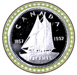 1992 Canada Ten Cents Nickel proof Heavy cameo