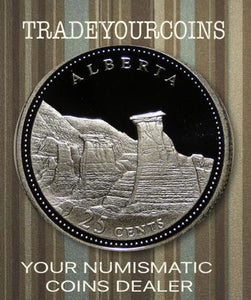 1992 Canada Silver Quarter Proof  -25 Cents Commemorative Alberta