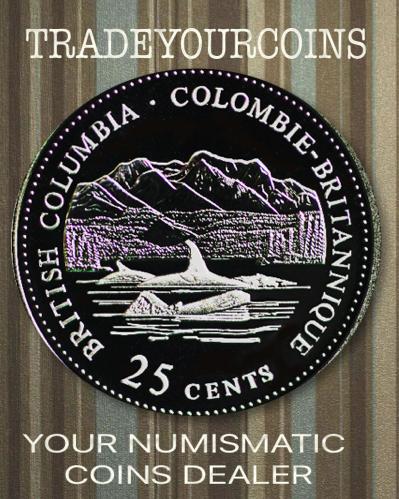 1992 Canada Silver Quarter Proof  - 25 Cents Commemorative British Columbia